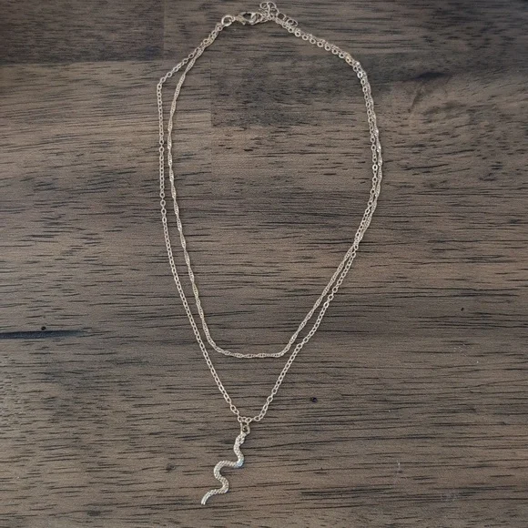 Gold Snake Pendant Necklace - Picture 1 of 3